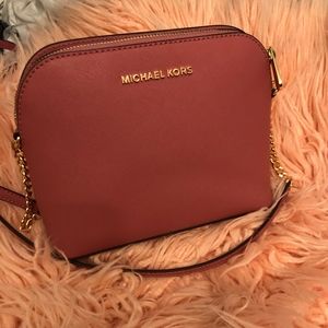 Michael Kors Cindy Dome Leather Bag in Tulip